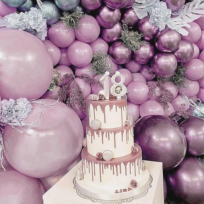 PartyWoo Dusty Purple Balloons 50pcs 12 Inch Lavender Boho Neutral Balloons for Wedding Anniversary Baby Shower Graduation Butterfly Bridal Shower Princess Fairy Birthday Party Decorations Purple-F29