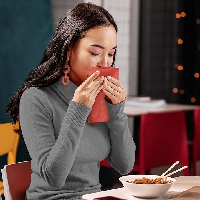 Utopia Kitchen Coral Cloth Napkins [12 Pack, 18x18 Inch] Absorbent Cotton Blend Washable and Reusable for Dinner, Restaurant, Lunch, Wedding and Hotel