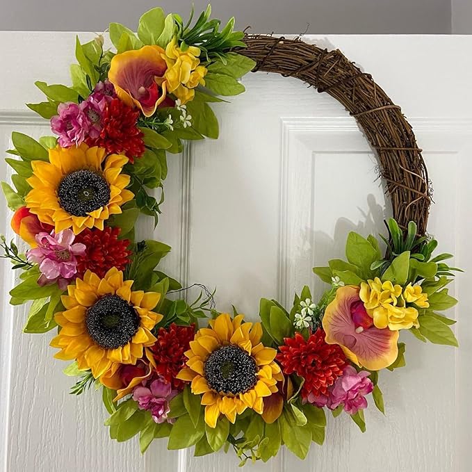 Sunflower Artificial Flowers Burgundy Fake Flower Bulk for DIY Wedding Bouquet Bridal Shower Decorations Party Table Centerpieces Cake Decorating Silk Floral Arrangement for Home Decor Indoor