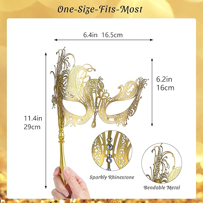 YU FENG Venetian Masquerade Mask for Women Couples Besties-Prom,Balls,Mardi Gras,Halloween and Parties Costume Mask