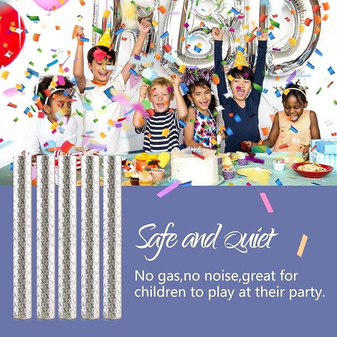 BATTIFE 20Pack Confetti Wands, Colorful Confetti Shoot Poppers, Tissue Paper Flick Flutter Sticks for Wedding Celebrations, Anniversary, Birthday Party Supplies, Multi-Color 7.8inch
