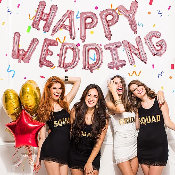 76pcs Happy Birthday Balloon Banner, Rose Gold Balloons Letters, Personalized 16" Mylar Foil Birthday Decorations include 2 Sets A- Z, 1 set Number 0-9 and "HAPPY BIRTHDAY" letters (with Balloon Pump)