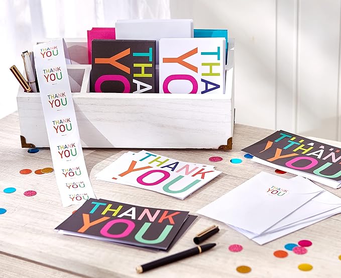 American Greetings Thank You Stickers or Seals, Multi-Colored Text (500-Count)