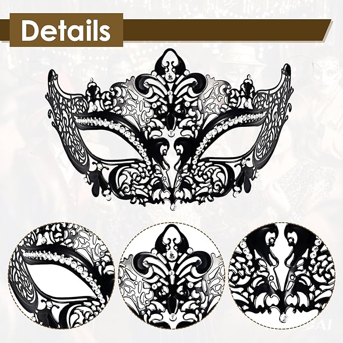 OIDEA Masquerade Mask for Couple - Roman Greek Venetian Mask Halloween Prom Party Costume Ball Mardi Gras Mask for Women Men