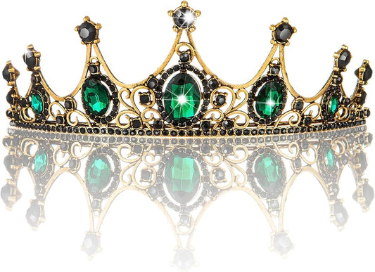 Gold Crown for Women, Crystal Queen Tiaras Headband Wedding Bridal Hair Accessories, Birthday Party Prom Cake Topper