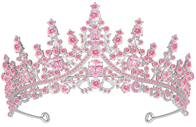 Tiara Crown for Women, Queen Tiara for Birthday Prom Bridal Party Custome Pink
