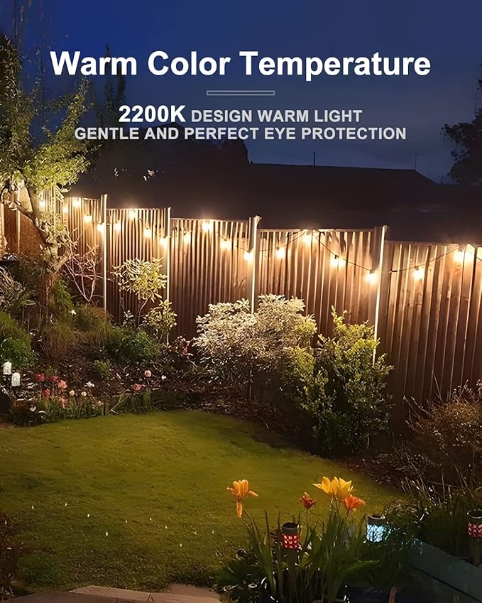 Lightdot 450FT Outdoor String Lights, LED Bistro String Lights with Shatterproof ST38 Bulbs, 2200K Dimmable, Waterproof Hanging Lights for Porch, Party, Garden, Backyard, Balcony