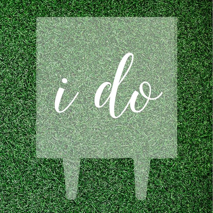 Andaz Press I Do Modern Custom Wedding Cake Topper, Acrylic Square Couple Cake Topper