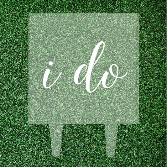 Andaz Press I Do Modern Custom Wedding Cake Topper, Acrylic Square Couple Cake Topper