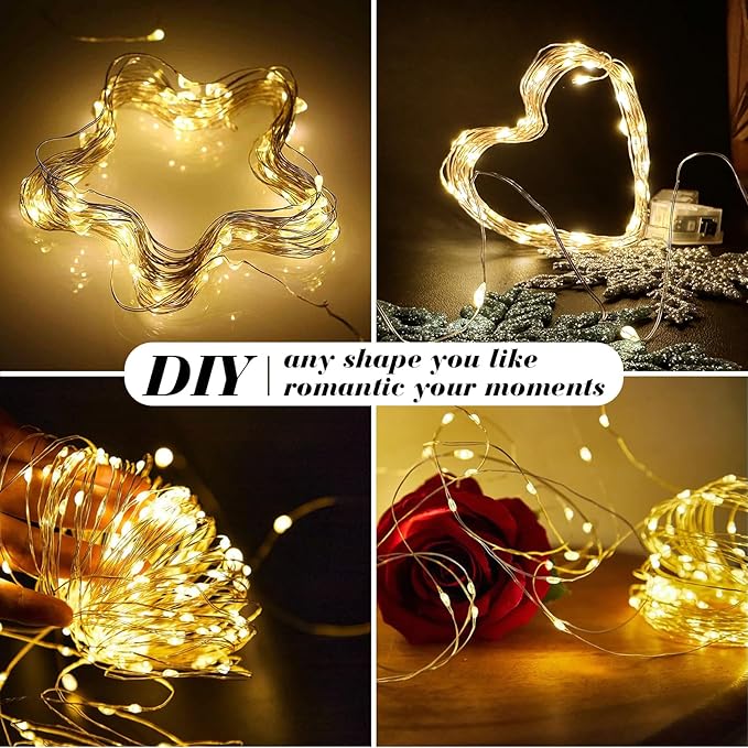 ZGWJ 8 Pack Fairy Lights Battery Operated, 7ft 20 Mini LED Fairy String Lights Silver Wire 3 Modes for DIY, Parties, Wedding, Bedroom, Halloween Christmas Decoration Warm White