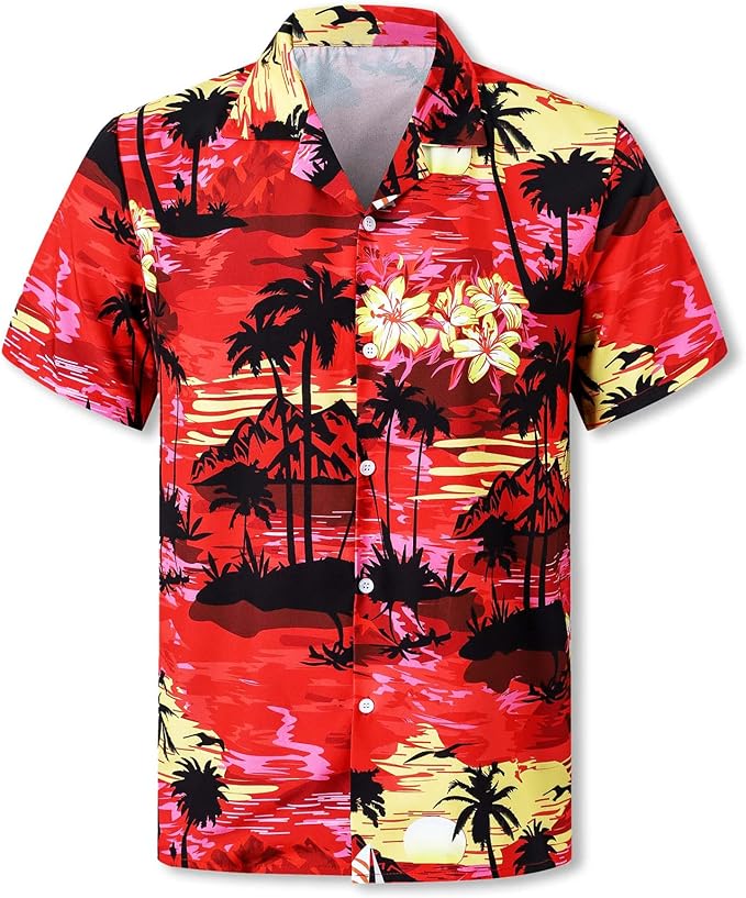 Cromoncent Matching Hawaiian Outfits for Family, Dad and Son Matching Luau Beach Tropical Shirts Mommy Daughter Tropical Sets
