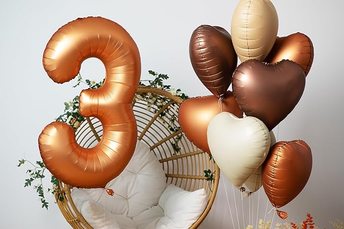 40 inch Orange Number Balloon Giant Foil Helium Balloons for 7th Birthday Party Decorations
