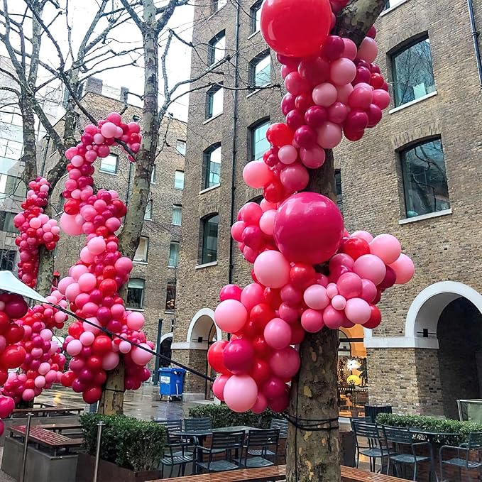 PartyWoo Pink Balloons 100 pcs 12 Inch Hot and Light Pastel Pink Fuchsia White Balloons for Valentine's Day Wedding Baby Shower Gender Reveal Princess Bachelorette Birthday Party Decorations
