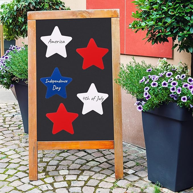 360 Pcs Patriotic Star Cutouts Paper Stars 4th of July Star Cut Outs Independence Day Star Shapes Die-Cuts for Memorial Day Bulletin Board Home Office School Party Decor DIY Craft, Red White Blue