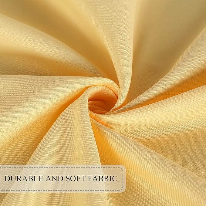 SARAFLORA Outdoor and Indoor Tablecloth -60x102 inch Yellow, Wrinkle Free Washable Waterproof Table Cloth with Umbrella Hole and Zipper Rectangle Table Cover for Spring/Summer/Patio/Picnic/BBQS/Party