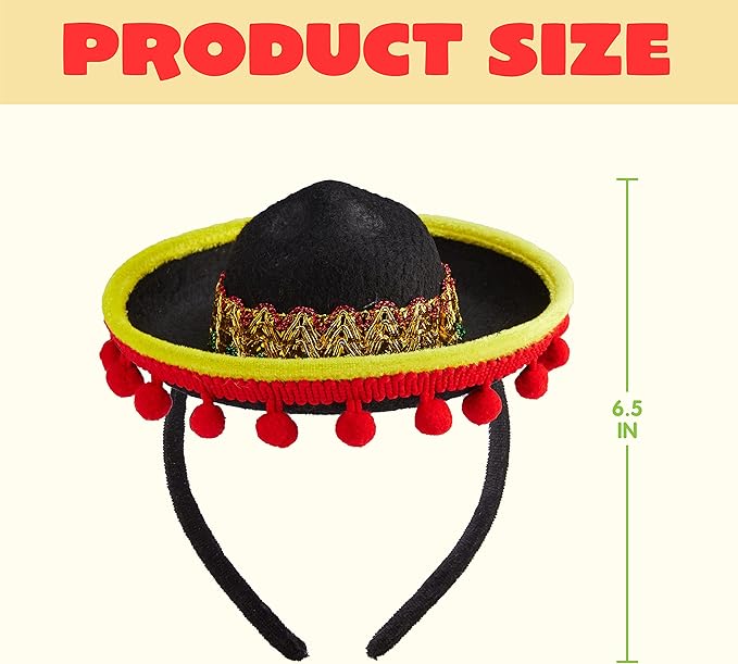 JOYIN 6 PCS Cinco De Mayo Fiesta Fabric and Straw Sombrero Hat Party Costume for Fun Fiesta Headbands Party Supplies, Mexican Theme Decorations, Luau Event Photo Props and Party Favors