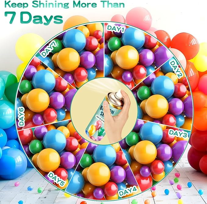 Balloon Shine Spray, 16 Oz High Shine Balloon Spray Odorless, Instant Shine and Lasting More than 7 Days, Waterproof, Perfect for Party, Weddings, and Other Celebrations