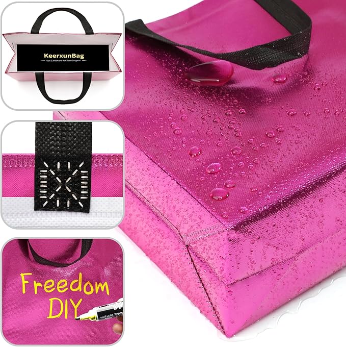 KeerxunBag 12Pcs Reusable Gift Bags（Includes Tissue Paper） Gift bag with handle Birthdays Parties Holidays Weddings Medium 13x5x11in colorful Gift Bags
