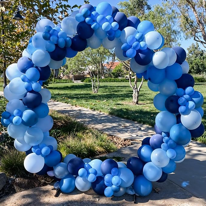 Blue Balloon Set, 60 Packs 12 Inches Metallic Balloons Pearl Macaron Baby Blue Balloon Light Blue Mixed Ballons for Bridal Shower, Baby Shower, Birthday, Wedding Party