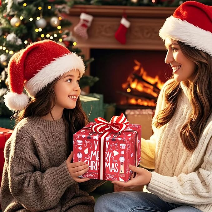 WRAPAHOLIC Reversible Nutcracker Christmas Wrapping Paper - Mini Roll - 17 Inch x 33 Feet - Merry Christmas Nutcracker Wrapping Paper with Metallic Foil Shine for Xmas Holiday, Party Celebration