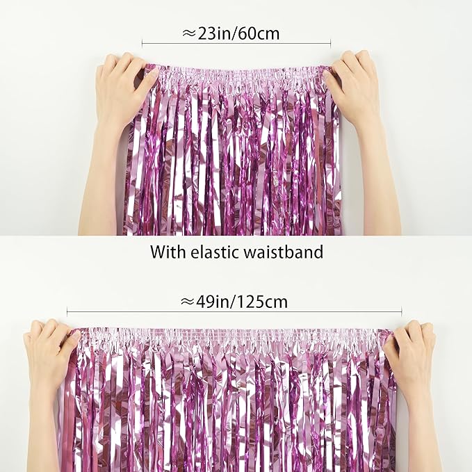 GREATRIL Foil Fringe Skirts Skirts for Birthdays Cheeleading Dance Performances - 4 Packs