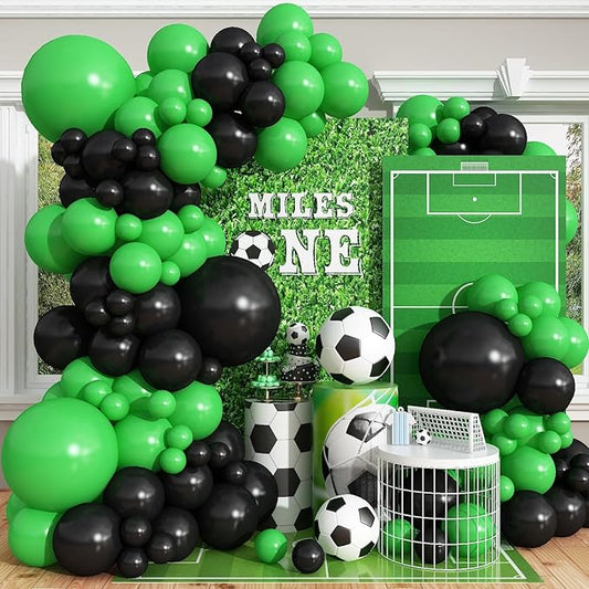 Green and Black Balloon Garland Arch Kit, Matte Black Light Lime Green Latex Balloons Video Game Balloon Arch & Garland for Boys Men Gamer Jungle Football Theme Birthday Baby Shower Party Decorations