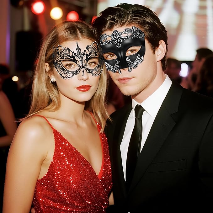 OIDEA Masquerade Mask for Couple - Roman Greek Venetian Mask Halloween Prom Party Costume Ball Mardi Gras Mask for Women Men