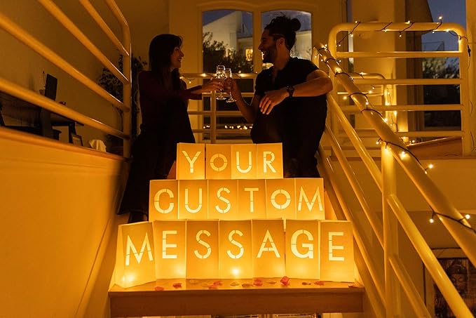 Light Up Letter Y - Luminary Bags Perfect for Personalized Happy Birthday Banner, Proposal Decorations, Engagement Party Decorations and Congratulations Banner for Your Loved One