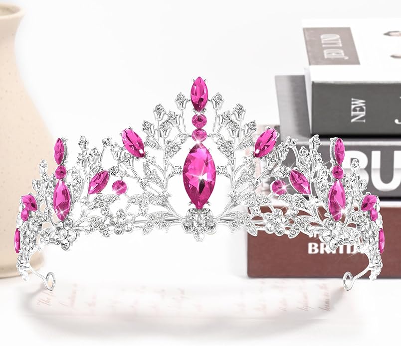 TAROSE Crowns for Women and Girls, Queen Crystal Gold Silver Tiaras with White Rhinestone and Combs, Goddess Crown for Wedding Bride Birthday Princess Bridal Shower Hair Accessories for Women