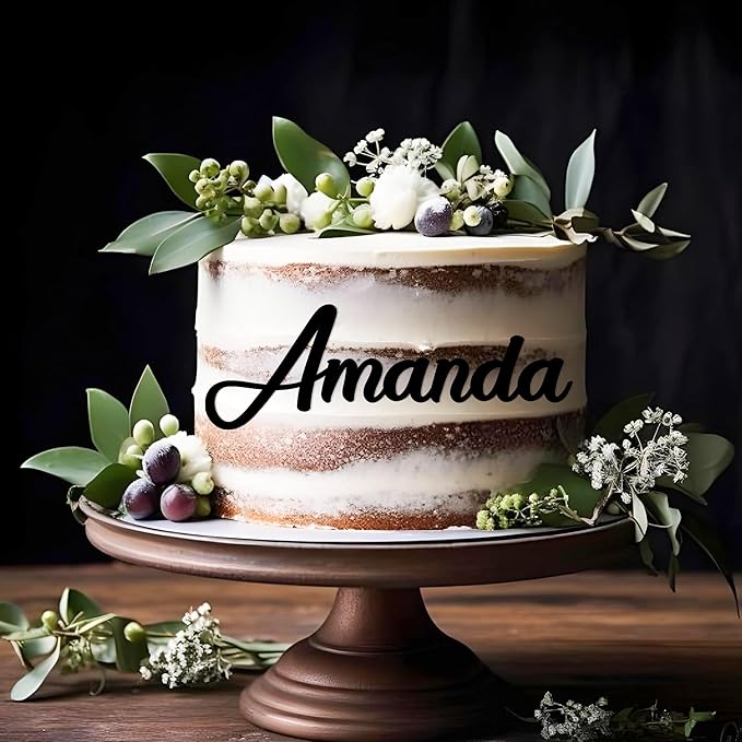 Custom Name Cake Topper Personalized Cake Name Sign Cake Decoration Acrylic Cake Name Plate (Handmade)