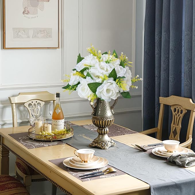 VEVOR Flower Balls Arrangement Bouquet 10 PCS, 9.5-Inch Diameter Artificial Flower Balls Wedding Rose Centerpieces, Faux Flowers Arrangements for Wedding Centerpiece Home Table Decorations, White