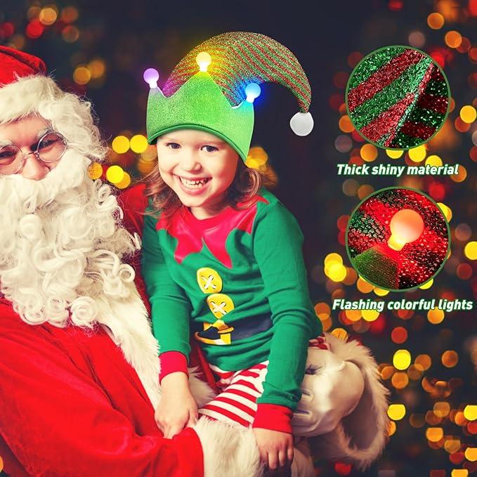 Elf Hat Felt Elf Hat with Jingle Bells Santa Hats Hat Great Holiday Party Costume New Year Gift Ideas and Accessory