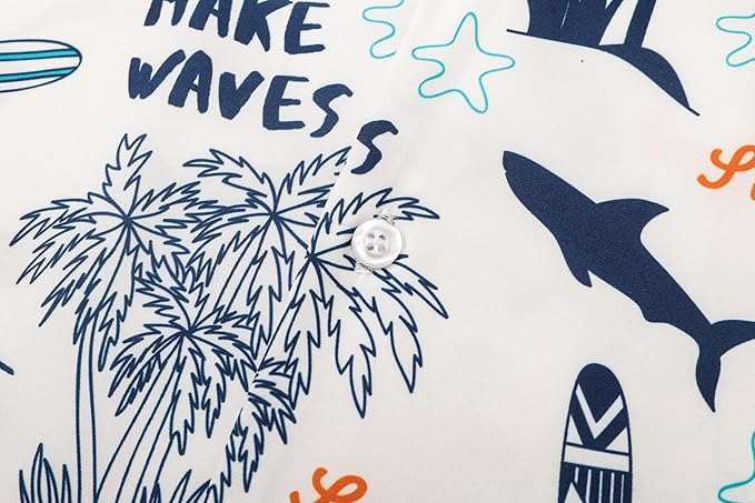 Cromoncent Matching Hawaiian Outfits for Family, Dad and Son Matching Luau Beach Tropical Shirts Mommy Daughter Tropical Sets