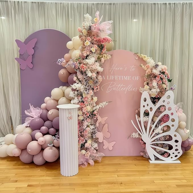 Dusty Purple Balloons Garland Arch Kit, Pink Purple Metallic Rose Gold Balloon, Lilac Retro Pink Sand White Balloon for Boho Baby Shower Bridal Wedding Birthday Mother's day Butterfly Party Decoration
