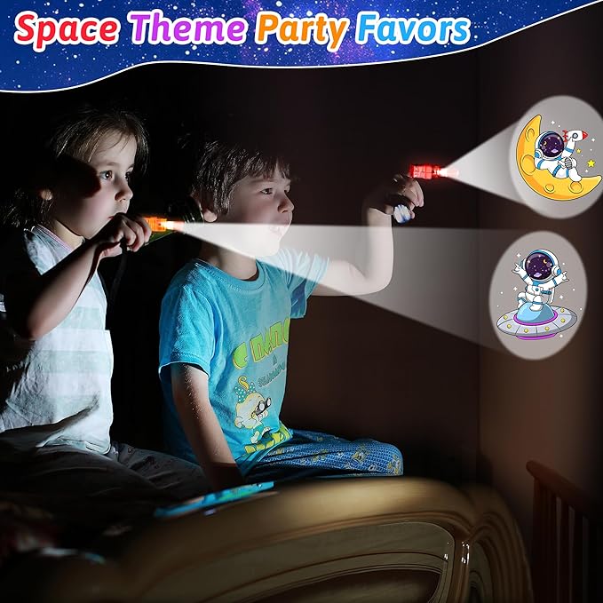 32 Pcs Finger Lights Space Theme Party Favors for Kids, Glow in the Dark Light Up Party Supplies Astronaut Toys Gifts Bulk for Boy Girl Birthday Goodie Bags Stuffers Back to School Classroom Prizes
