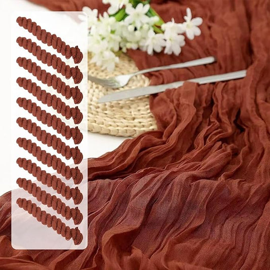 10 Pack 10 Ft Cheesecloth Table Runner Rust Gauze Long Table Runners Boho Gauze Cheese Cloth Table Runner Rustic Sheer Runner for Wedding Party Table Decor ( 35 x 120 Inch )