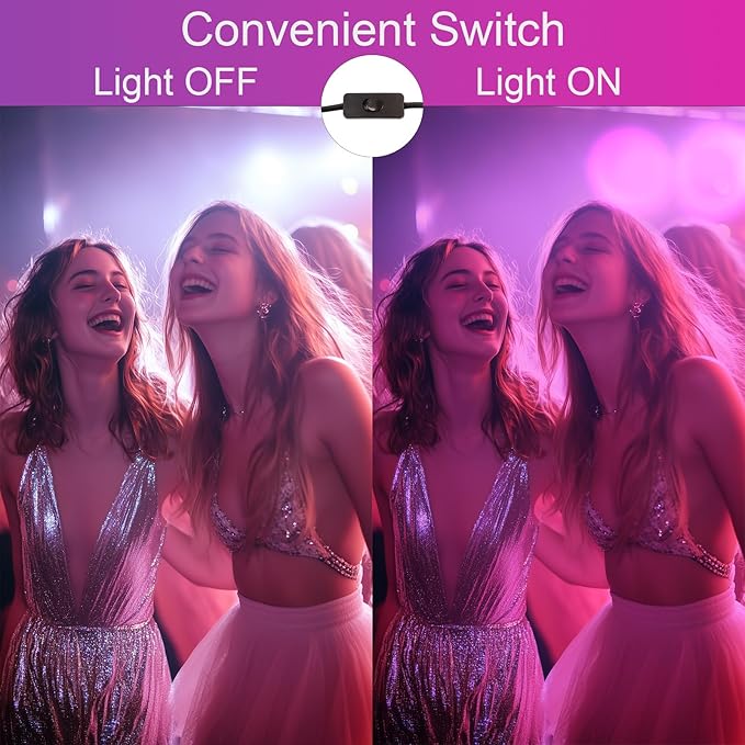 2 Pack 40W LED Black Light IP66 Waterproof,Blacklight with Plug and Switch,Flood Light for Glow Party,Halloween Decoration, Body Paint, Fluorescent Poster, Stage Lighting,Neon Glow,5.25Ft Cord