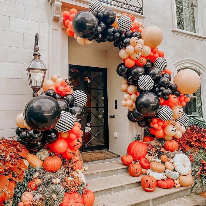Orange Balloons Small Orange Party Latex Balloon 60pcs 5 Inch Matte Burnt Orange Mini Round Helium Balloons for Halloween Fall Anniversary Autumn Thanksgiving Birthday Wedding Party Decor