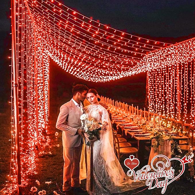 165FT 500 LED Christmas Lights, Plug in Christmas String Lights with Waterproof, 8 Modes Twinkle Fairy Lights for Xmas Garden Wedding Tree Holiday Decorations, Red