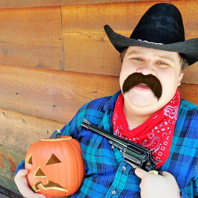 Self Adhesive Fake Mustache, Novelty, Walrus False Facial Hair for Adults, Costume Accessory for Halloween