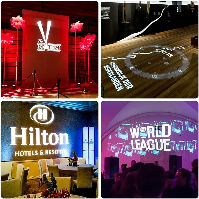 30W Logo GOBO Projector, HD LED Light for Business, Dual Cooling System, DJ Effect Light Projector with Free Glass Lens and Remote Control, Rotational, for Indoor Use