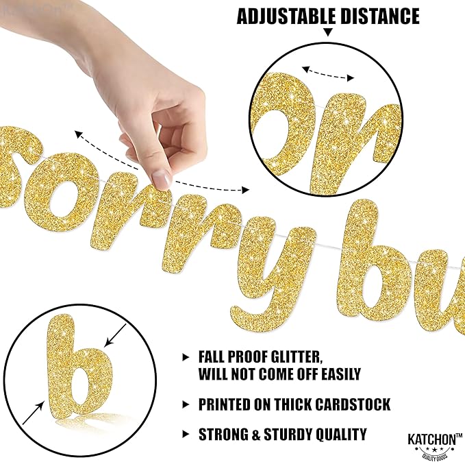 KatchOn, Sorry But Your Childhood Has Expired Banner - 10 Feet | Glitter Gold Birthday Sign for Graduation Decorations 2025 | Gold Birthday Banner for 18th Birthday Decorations