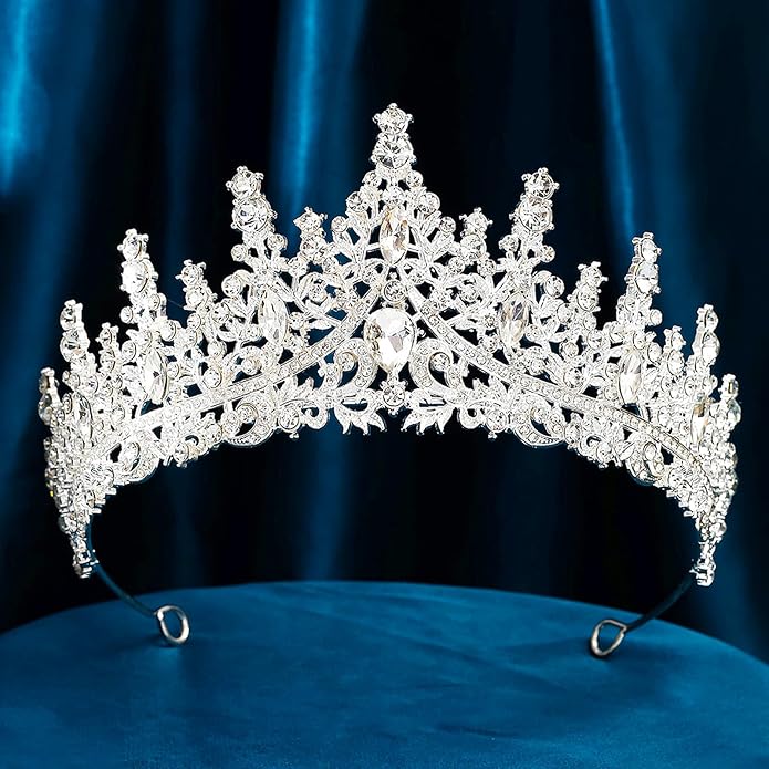 Crystal Tiaras & Crowns for Women, Bride Royal Queen Headband Princess Headpieces for Birthday Cake Crown & Prom Pageant Party