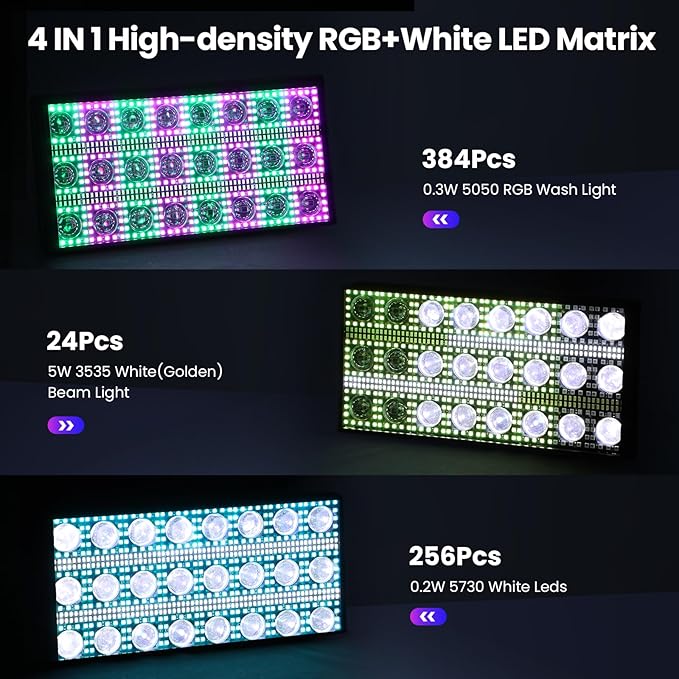 Betopper LF2405 300w Matrix Beam Strobe Effect Lights，Stage Lights Wash Strobe Light, Super Bright Large Flash Stage Lighting, DMX Dj Strobe Lights for Parties Club Disco Xmas etc（4）