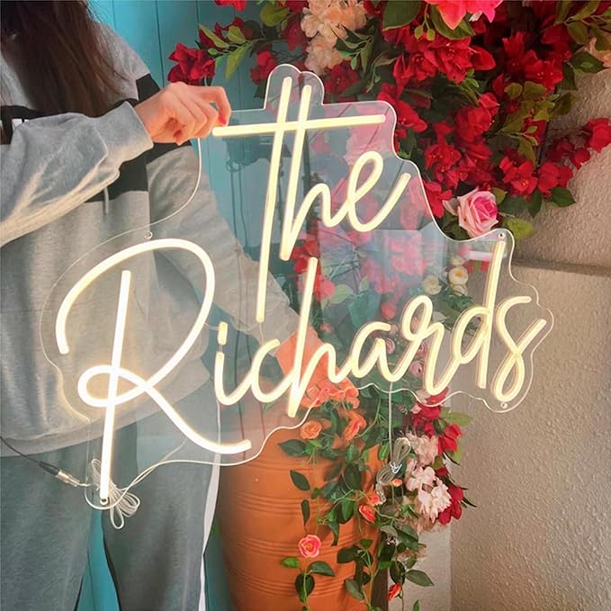 Custom Wedding Neon Sign - Personalized LED Name Light for Bride and Groom, Colors Adjustable Neon Wedding Decor for Reception Backdrop, Anniversary, Engagement, and Party Decorative Sign