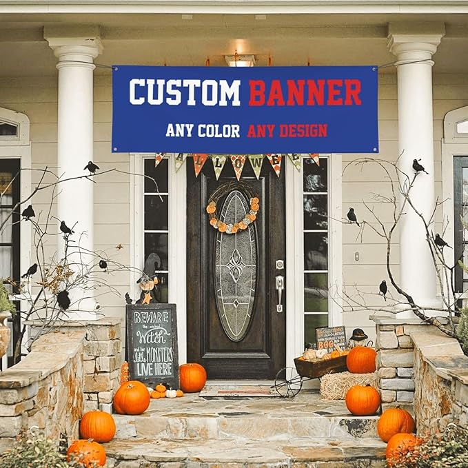 Custom Banners And Signs 6x2 Ft,Personalized Banner With Photo/Text, Banners Customized For Business Birthday Graduation Parties Indoor Outdoor
