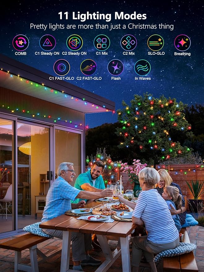 1000 LED Color Changing Christmas String Lights, 328FT Warm White Multicolor Outdoor Fairy Lights with Remote, Timer, Memory, 8 Modes, Waterproof Christmas Tree Lights for Bedroom Patio Party