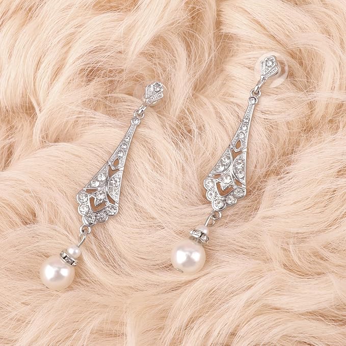 DRESHOW 1920s Great Gatsby Accessories for Women Flapper Headpiece Headband Gloves Costume Harlem Nights Accessories Set