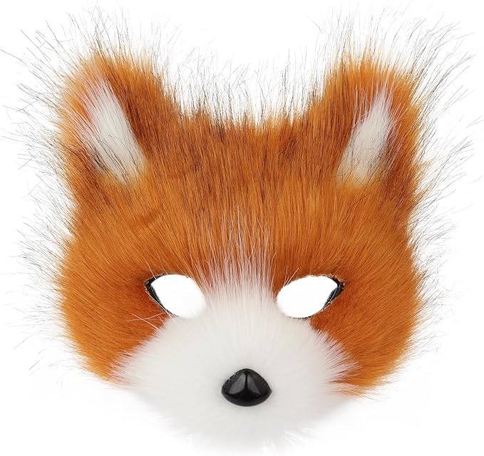 Animal Fox Wolf Mask Halloween Party Cosplay Costumes Props Plush Cat Half Face Masks Carnival Christmas Masquerade