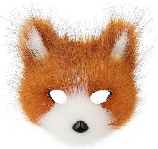Animal Fox Wolf Mask Halloween Party Cosplay Costumes Props Plush Cat Half Face Masks Carnival Christmas Masquerade